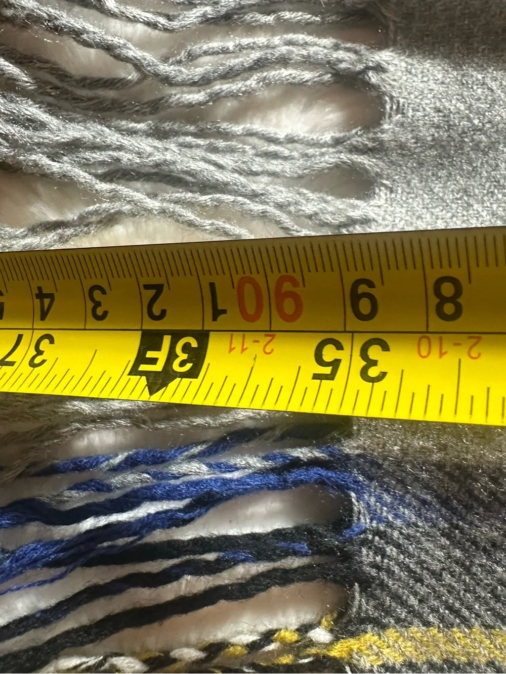 Banana Republic Plaid Blanket Scarf Wrap Shawl Grey Stewart Tartan